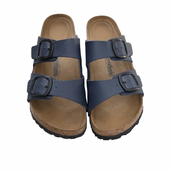 Aerothotic Navy Blue Double Strap Orthotic Slide Sandals - Size 39 / 8 - Picture 3 of 6